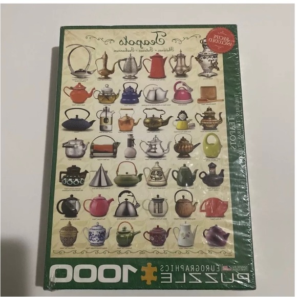 Teapots 1000 Piece Eurographics Puzzle Tea Kettle - Picture 3 of 4